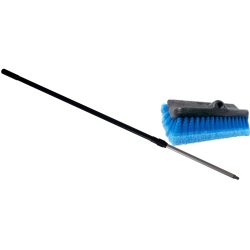 BROSSE BIFACE LAVAGE VEHICULE FIBRES FLEUREES + MANCHE TELESCOPIQUE 2 X 1,20 M